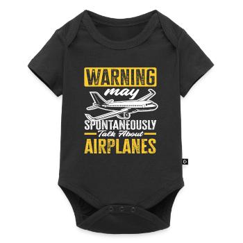 Piloten Flugzeug Liebhaber - Baby Premium Kurzarmbody - Schwarz - Vorne