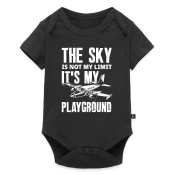 Pilot Beruf Hobbypilot Fliegen Spruch Geschenk - Baby Premium Kurzarmbody - Schwarz - Vorne