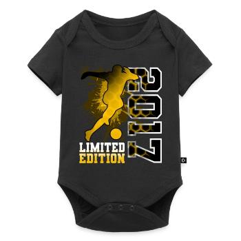 2017 Year of Birth Birthday Football - Baby Premium short-sleeve bodysuit - black - Front