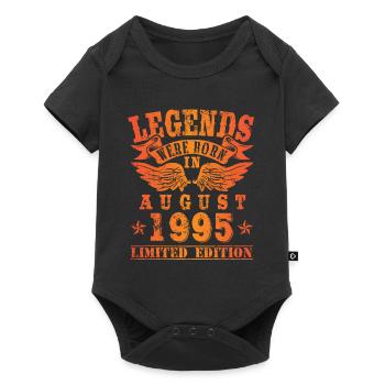 Legends were born in August 1995 Geburtstag - Baby Premium Kurzarmbody - Schwarz - Vorne
