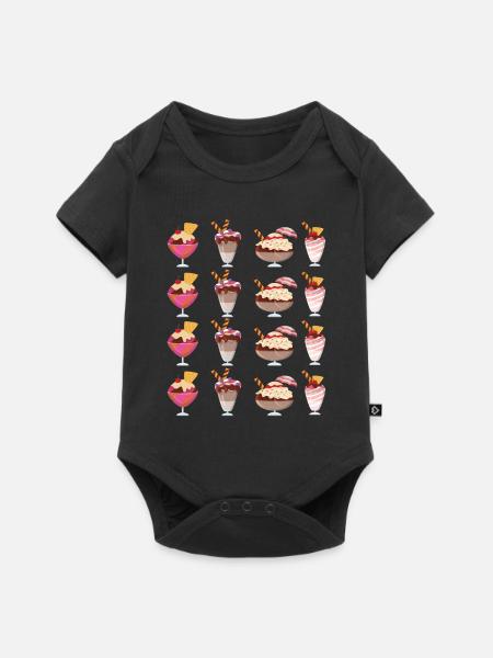 Auswahl An Eisbechern - Baby Premium Kurzarmbody - Schwarz