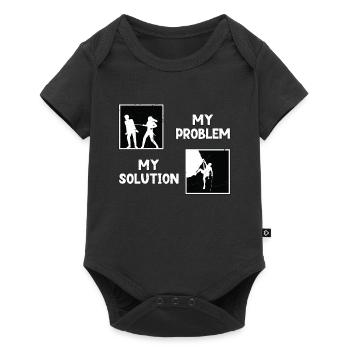 Grimpeur Mon problème Ma solution Pictogramme Papa - Body à manches courtes Premium Bébé - noir - Devant