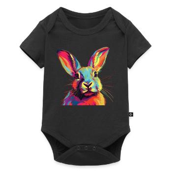 Watercolor Colorful Bunny Colorful Animals - Baby Premium short-sleeve bodysuit - black - Front