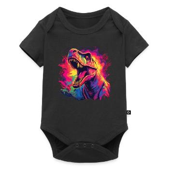 Watercolor Colorful T-rex Colorful Animals - Baby Premium short-sleeve bodysuit - black - Front