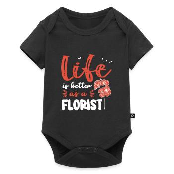Floral Designer Floristry Floral Florist - Baby Premium short-sleeve bodysuit - black - Front