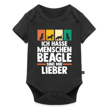 Dog Beagle - Baby Premium short-sleeve bodysuit - black - Front