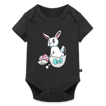 Pâques lapin coquille d’oeuf oeufs oeufs de Pâques oeufs d’enfant oeuf - Body à manches courtes Premium Bébé - noir - Devant