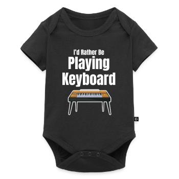 I'd rather play keyboard keyboard player - Baby Premium short-sleeve bodysuit - black - Front