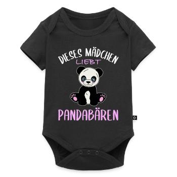 Girl's heart for pandas - Baby Premium short-sleeve bodysuit - black - Front