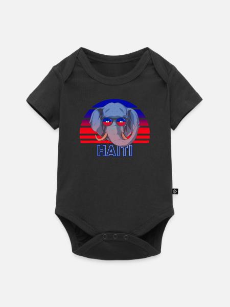 Haiti - Baby Premium Kurzarmbody - Schwarz