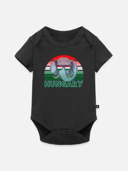 Ungarn - Baby Premium Kurzarmbody - Schwarz