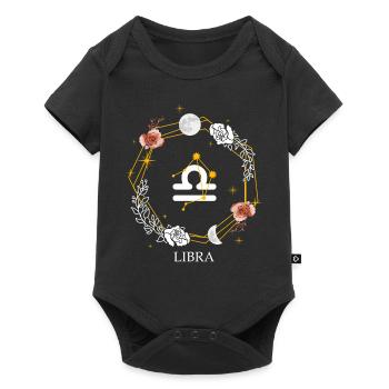 Libra Constellation Sign Zodiac Symbol Astrology - Baby Premium Kurzarmbody - Schwarz - Vorne