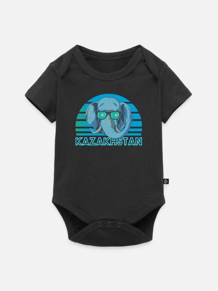 Kasachstan - Baby Premium Kurzarmbody - Schwarz