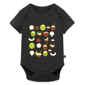 Retro Coconut Design - Baby Premium short-sleeve bodysuit - black - Front