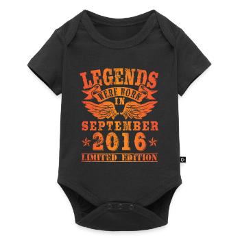 Legends sont nés en Septembre 2016 Anniversaire - Body à manches courtes Premium Bébé - noir - Devant