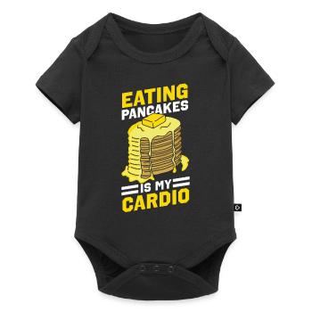 Amateur de crêpes Les enfants mangent des crêpes - Body à manches courtes Premium Bébé - noir - Devant