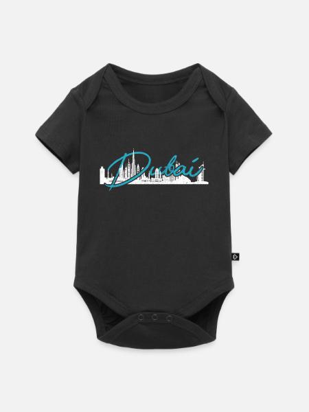 Dubai Skyline UAE Souvenir - Baby Premium Kurzarmbody - Schwarz