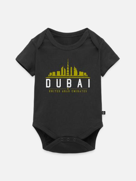 Dubai Skyline UAE Souvenir - Baby Premium Kurzarmbody - Schwarz