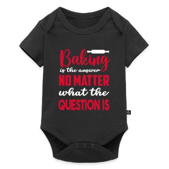 Cuisson Jeu de mots Cuire Cuisinier Chef Boulanger - Body à manches courtes Premium Bébé - noir - Devant