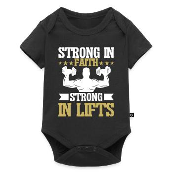 Jesus Christian Gym Workout - Baby Premium short-sleeve bodysuit - black - Front