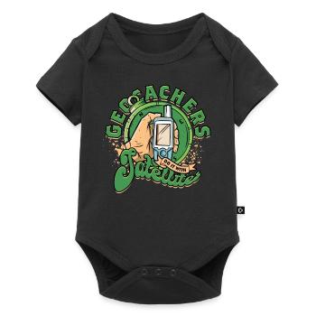 Geocachers Do It With Satellites - Baby Premium short-sleeve bodysuit - black - Front