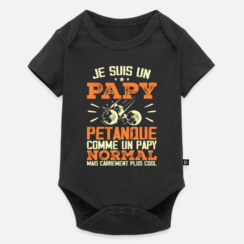 Je Suis Un Papy Pétanque - Body à manches courtes Premium Bébé - noir