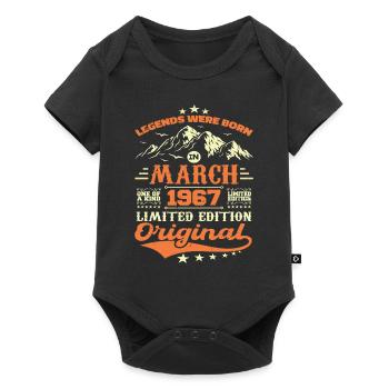 Vintage Born In March 1967 Birthday Gift - Baby Premium short-sleeve bodysuit - black - Front