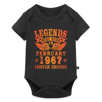 Legends sont nés en Février 1967 Anniversaire - Body à manches courtes Premium Bébé - noir - Devant
