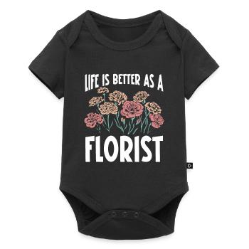 Designer floral Fleuriste Fleuriste Fleuriste - Body à manches courtes Premium Bébé - noir - Devant