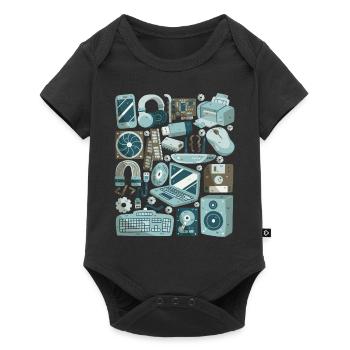 Computer - Baby Premium Kurzarmbody - Schwarz - Vorne