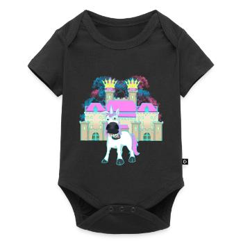 Castle King Fable Unicorn Fairy Tale Character Child Castle - Baby Premium short-sleeve bodysuit - black - Front