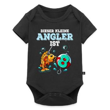 8 Birthday Angler Fishing - Baby Premium short-sleeve bodysuit - black - Front