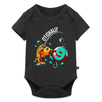 9 Birthday Angler Fishing - Baby Premium short-sleeve bodysuit - black - Front