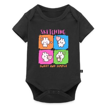sweet and simple - sketching - Baby Premium short-sleeve bodysuit - black - Front