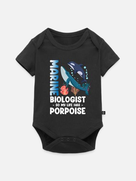 Meeresbiologe So My Life Has Porpoise Fish - Baby Premium Kurzarmbody - Schwarz
