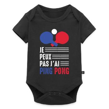 J'Peux pas j'ai Ping Pong tennis de table Pongiste - Body à manches courtes Premium Bébé - noir - Devant
