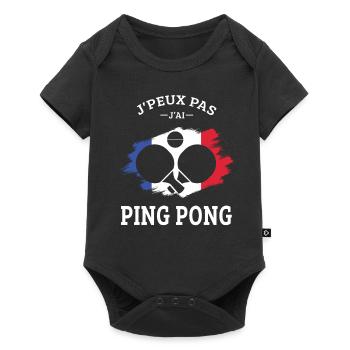 J'Peux pas j'ai Ping Pong tennis de table Pongiste - Body à manches courtes Premium Bébé - noir - Devant