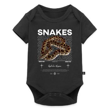 Python birman moderne streetwear Reptile gardien - Body à manches courtes Premium Bébé - noir - Devant