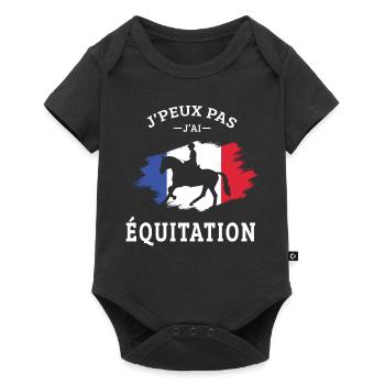Je Peux pas j'ai équitation cheval chevaux humour - Body à manches courtes Premium Bébé - noir - Devant