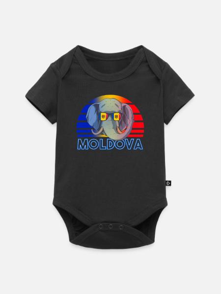 Moldawien - Baby Premium Kurzarmbody - Schwarz