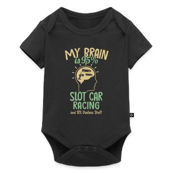 My Brain is 95% Slot Car RC Car Minicar Slot Car - Baby Premium short-sleeve bodysuit - black - Front
