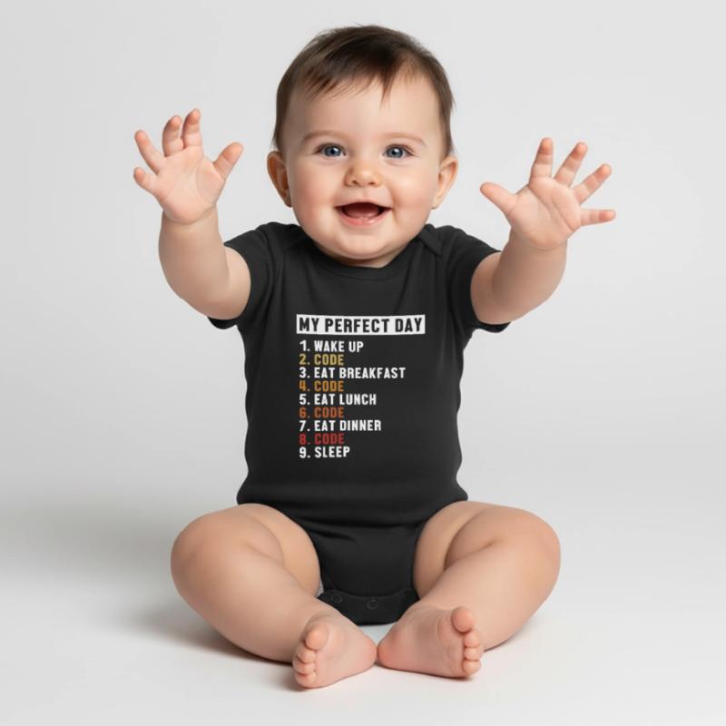Coding Perfect Day Developer Software Engineer Baby Premium short-sleeve bodysuit
