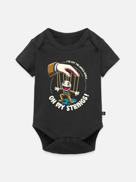 Puppet Mastery Shadow Play Bauchredner-geschenk - Baby Premium Kurzarmbody - Schwarz