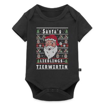 Ugly Christmas SANTA'S FAVORITE PET LANDLADY - Baby Premium short-sleeve bodysuit - black - Front