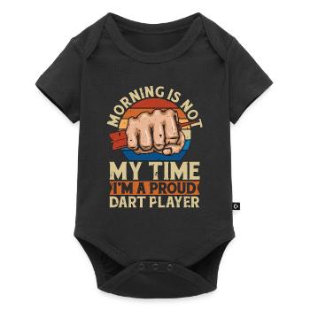 Dart Player Morning Is Not My Time Darts Playing - Baby Premium Kurzarmbody - Schwarz - Vorne