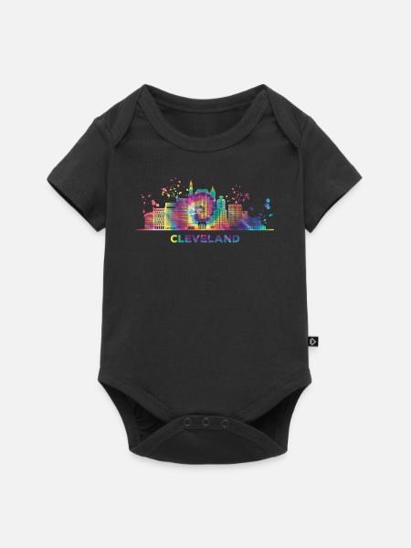 Clevelander Skyline Cleveland - Baby Premium Kurzarmbody - Schwarz