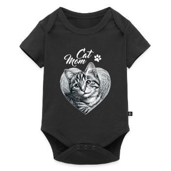 Cat Cat Mom Mother's Day Paw Cat Love Heart - Baby Premium short-sleeve bodysuit - black - Front