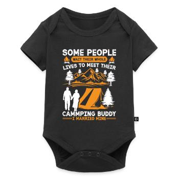 Mari Et Femme Camping Partenaire Couple Assorti - Body à manches courtes Premium Bébé - noir - Devant