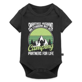 Mari Et Femme Camping Partenaire Couple Assorti - Body à manches courtes Premium Bébé - noir - Devant