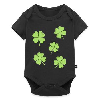 Four-leaf clover St Patrick's Day Luck - Baby Premium short-sleeve bodysuit - black - Front